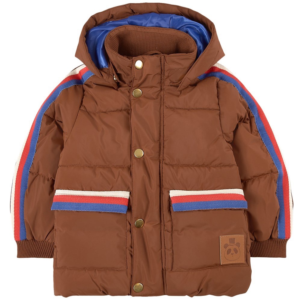 MINI RODINI Kids Pico Puffer Jacker in Brown